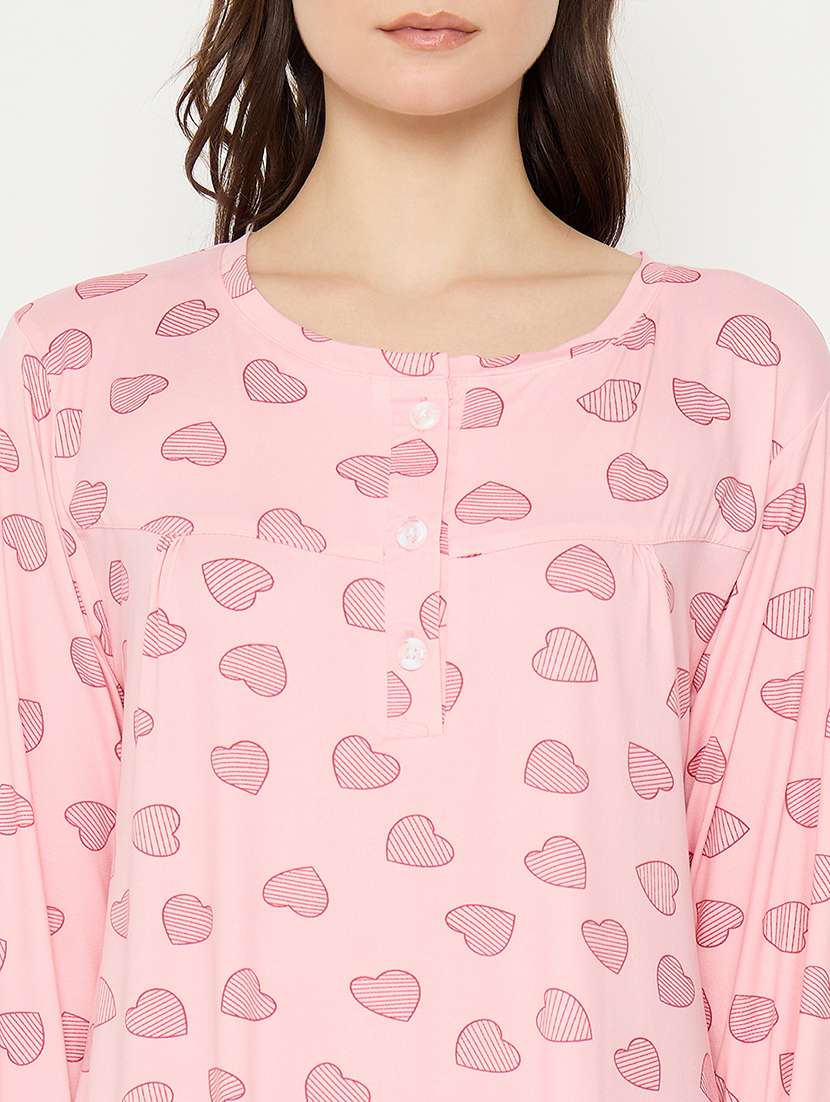 women printed long sleeve nightwear pyjama set - 21966794 -  Standard Image - 2