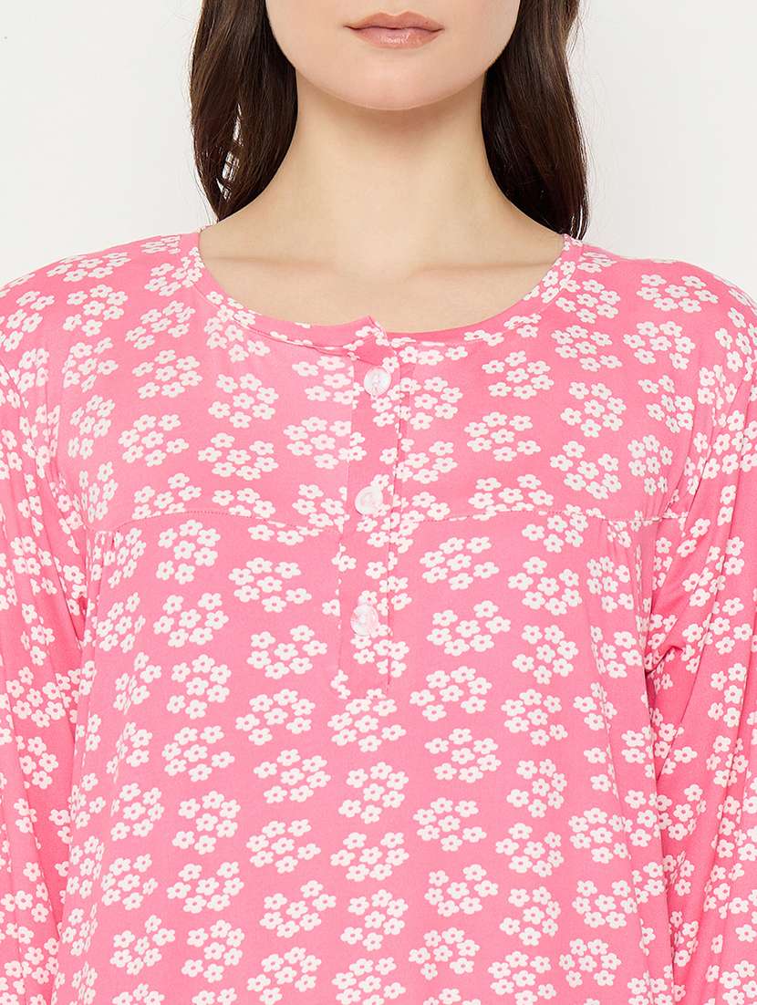 women printed long sleeve nightwear pyjama set - 21966795 -  Standard Image - 2