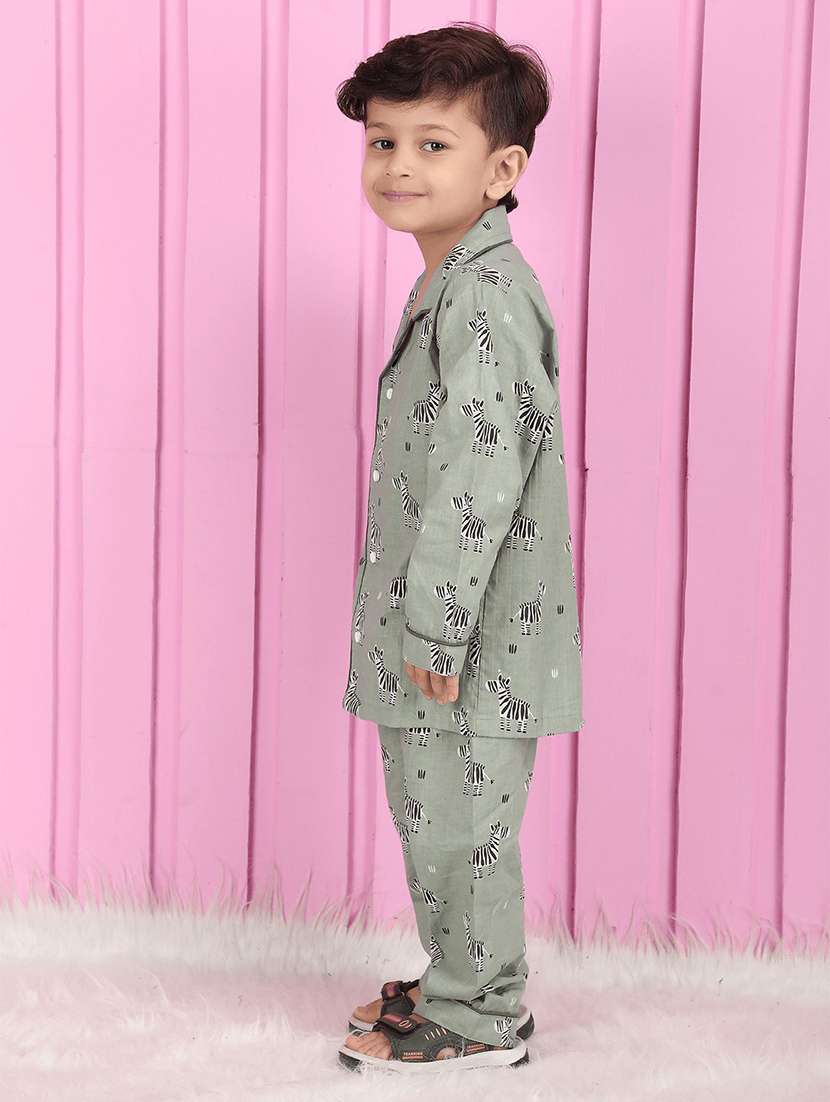 Boys Printed Long Sleeve Nightwear Pyjama Set - 21966797 -  Standard Image - 2