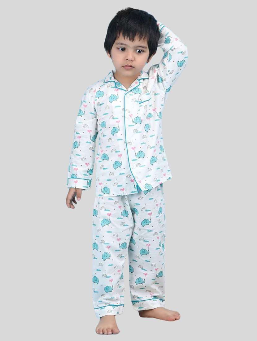boys printed long sleeve nightwear pyjama set - 21966801 -  Standard Image - 2