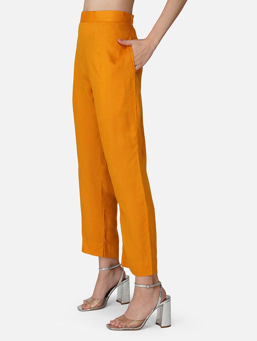 women orange solid top and trouser co-ord set - 21966837 - Standard Image - 2