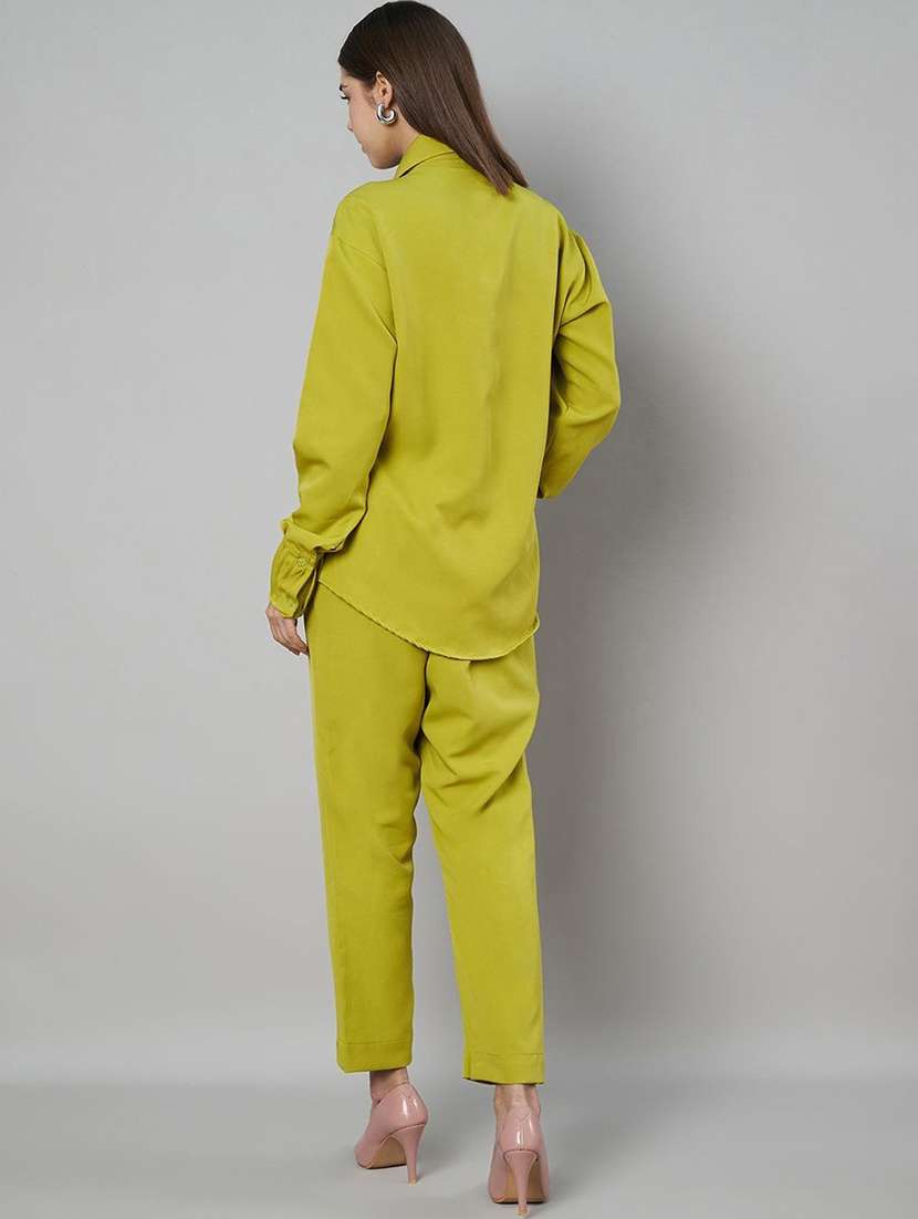 women solid shirt and trouser co-ord set - 21966840 -  Standard Image - 2