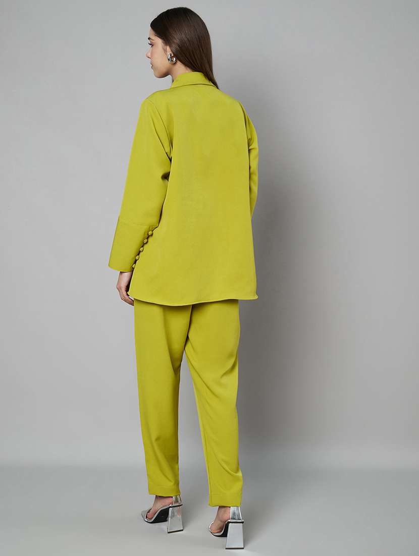 women solid blazer and trouser co-ord set - 21966848 -  Standard Image - 2