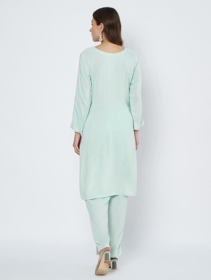 women lace detailed kurta and pant set - 21966852 - Standard Image - 2
