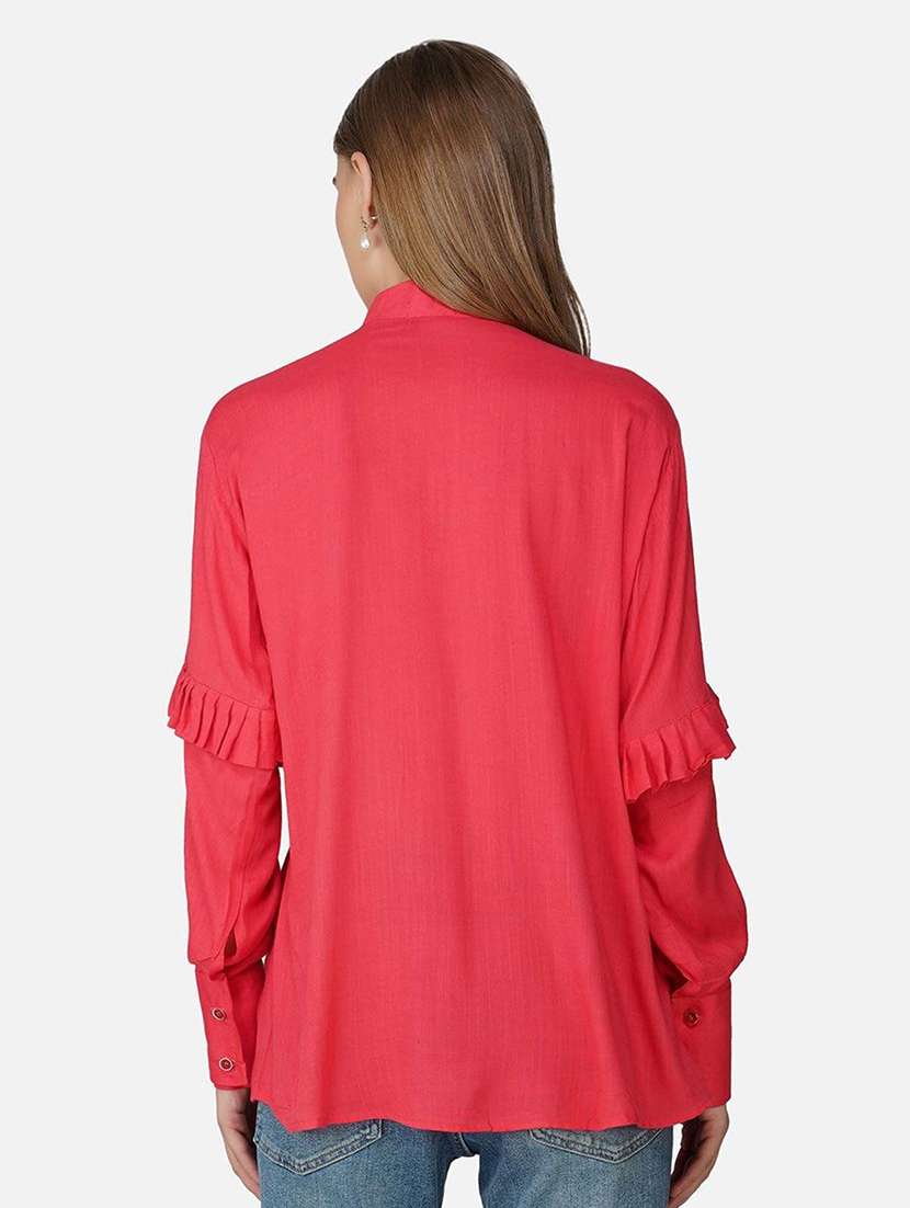 women solid long sleeve shirt style top - 21966865 -  Standard Image - 2