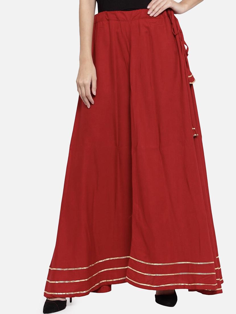 women gota patti mid rise flared maxi skirt - 21966875 - Zoom Image - 0