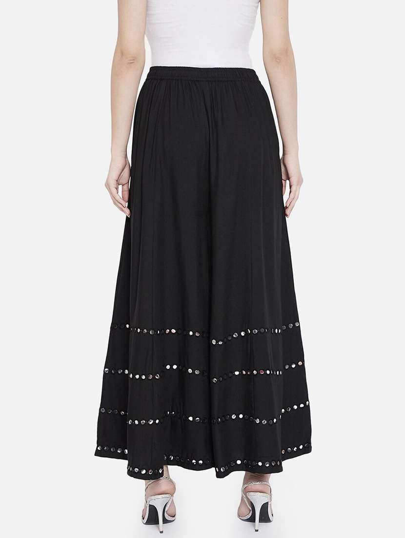 women mirror work mid rise flared maxi skirt - 21966883 -  Standard Image - 2