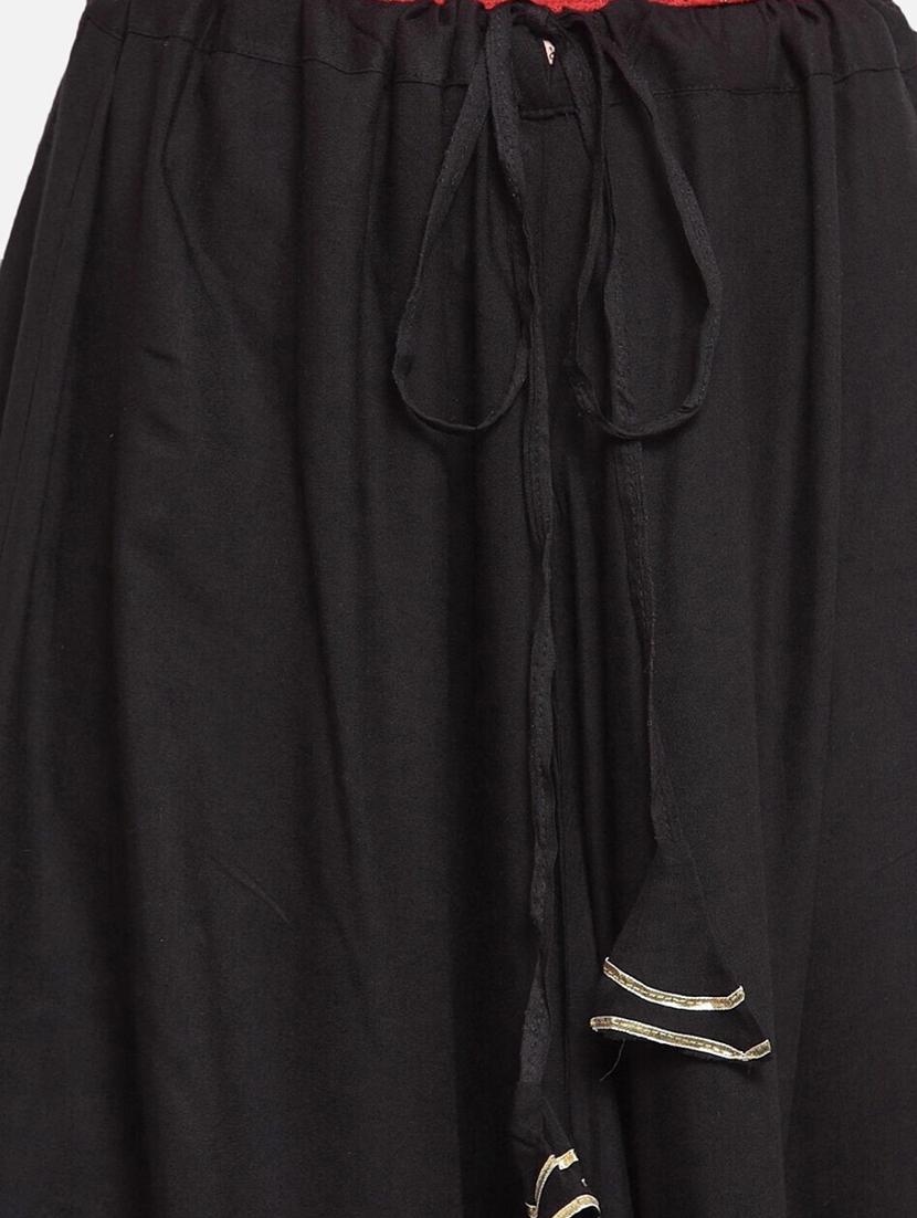 women gota patti mid rise flared maxi skirt - 21966889 - Standard Image - 2