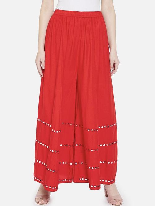 women mirror work mid rise flared maxi skirt - 21966895 - Standard Image - 0