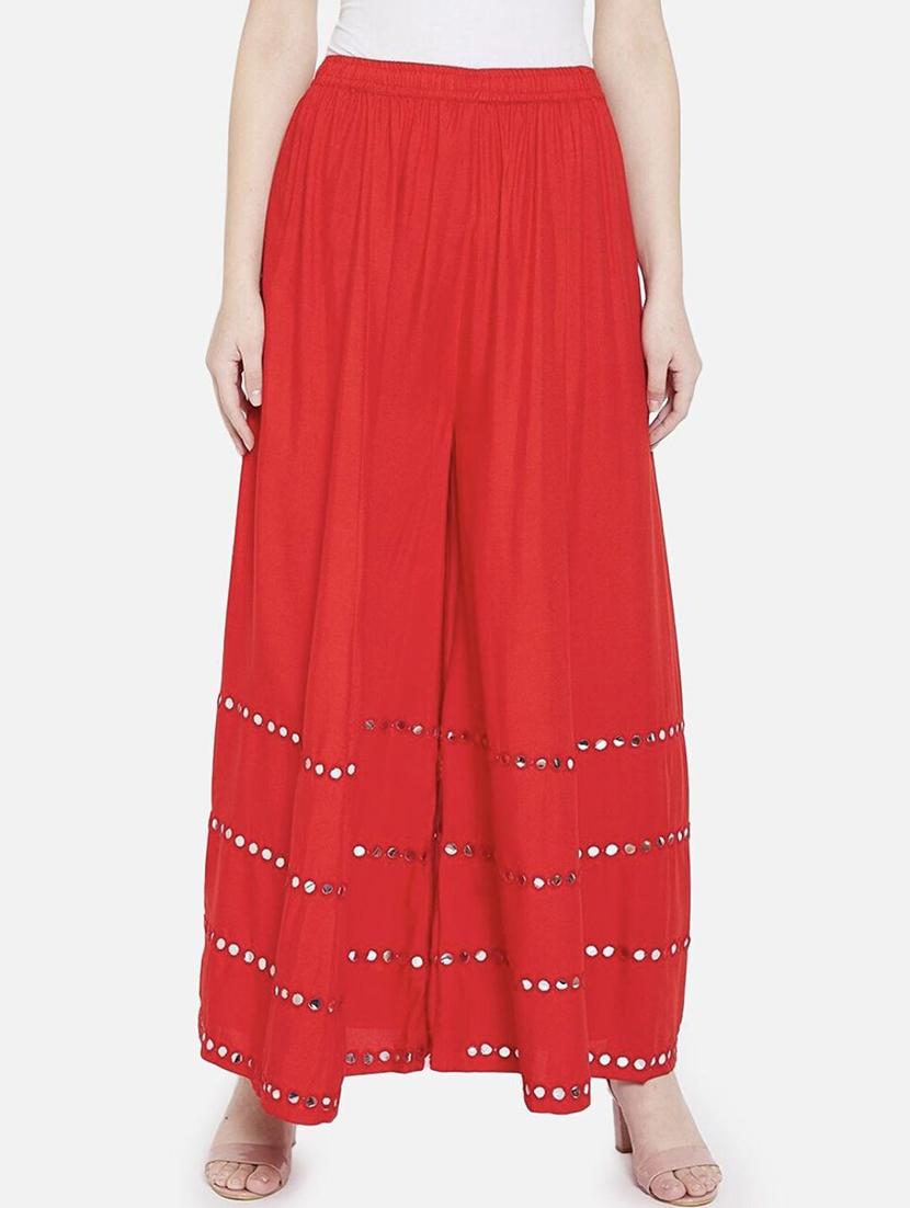 women mirror work mid rise flared maxi skirt - 21966895 - Zoom Image - 0