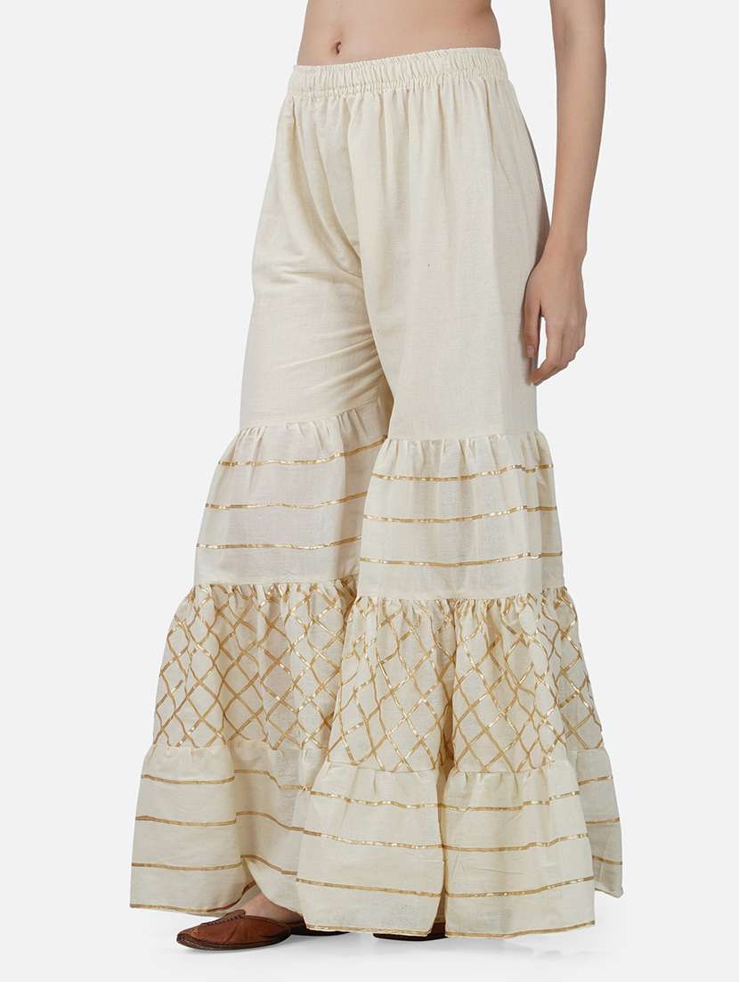 women solid with work mid rise gotta work sharara - 21966897 -  Standard Image - 2