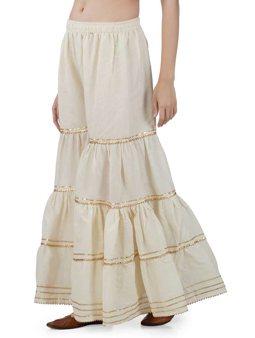 women solid with work mid rise gotta work sharara - 21966898 -  Standard Image - 2