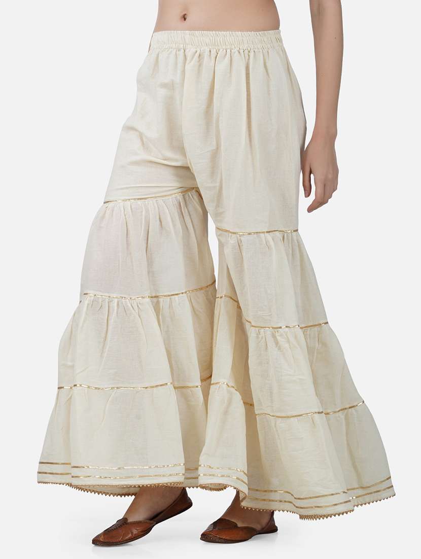 women solid with work mid rise gotta work sharara - 21966899 -  Standard Image - 2