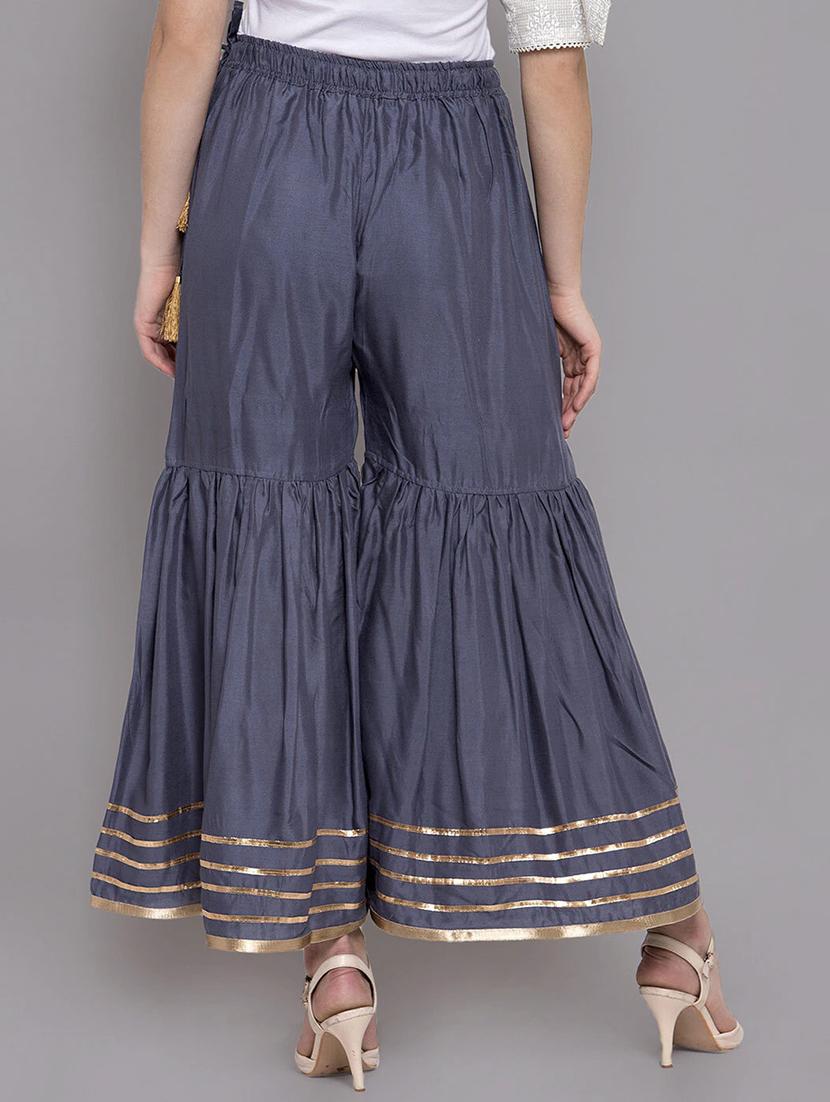 women solid with work mid rise gotta work sharara - 21966913 -  Standard Image - 2