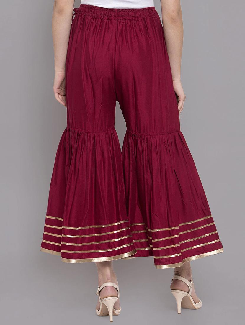 women solid with work mid rise gotta work sharara - 21966914 - Standard Image - 2