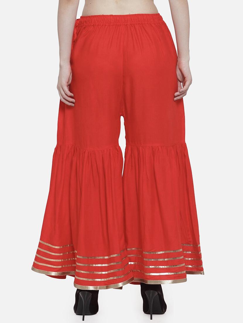 women solid with work mid rise gotta work sharara - 21966923 - Standard Image - 2
