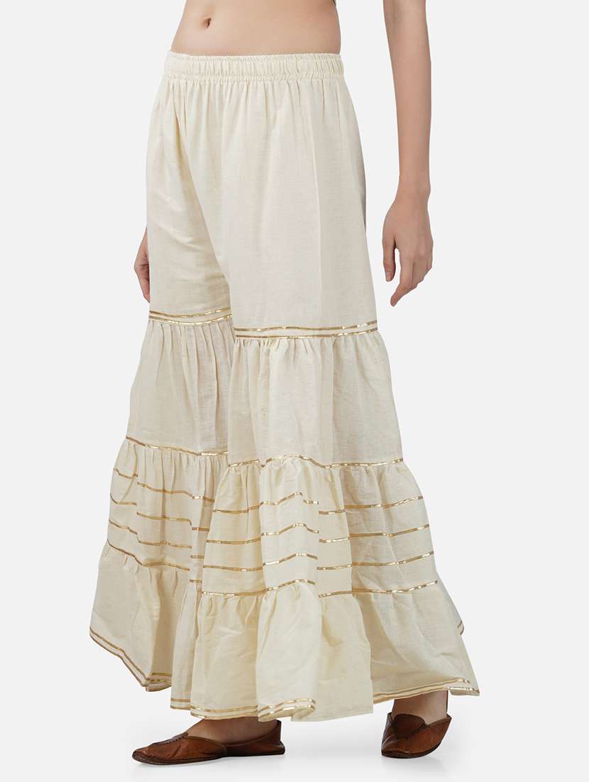 women solid with work mid rise gotta work sharara - 21966940 -  Standard Image - 2