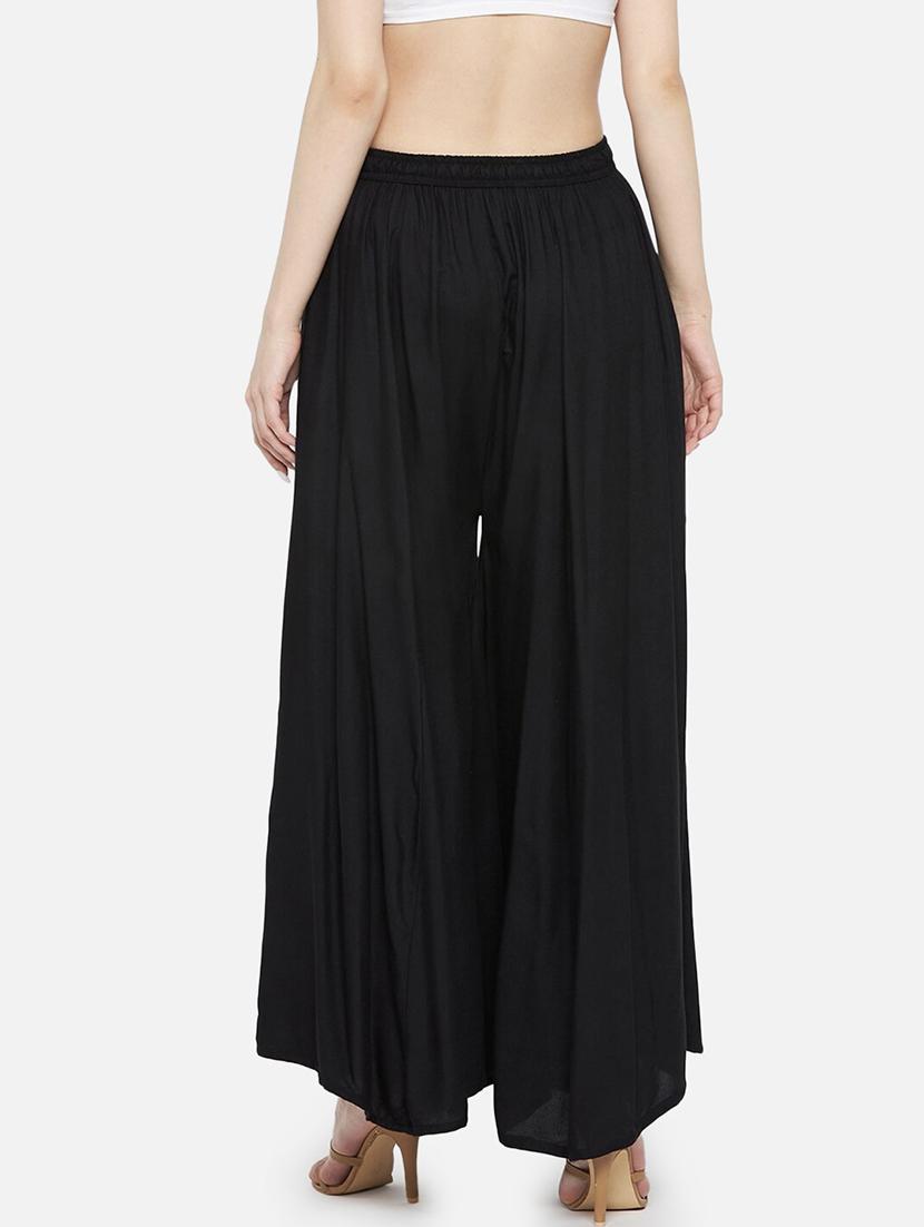 women solid high rise flared palazzo - 21966963 - Standard Image - 2