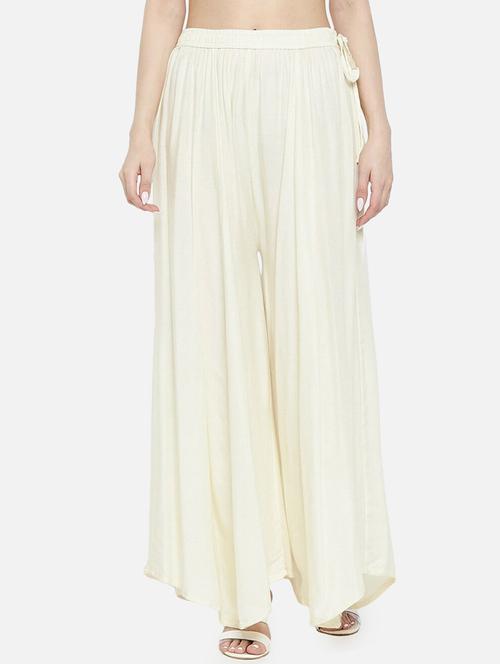 women solid high rise flared palazzo - 21966965 - Standard Image - 0