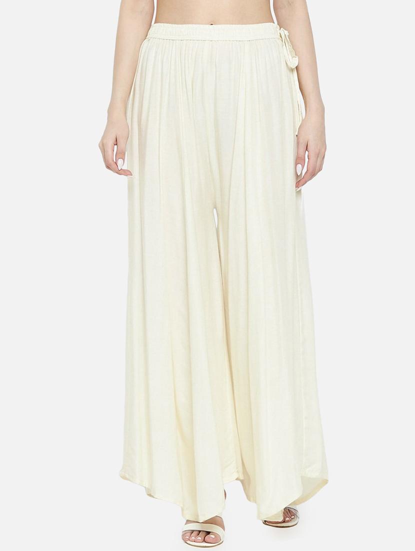 women solid high rise flared palazzo - 21966965 - Zoom Image - 0