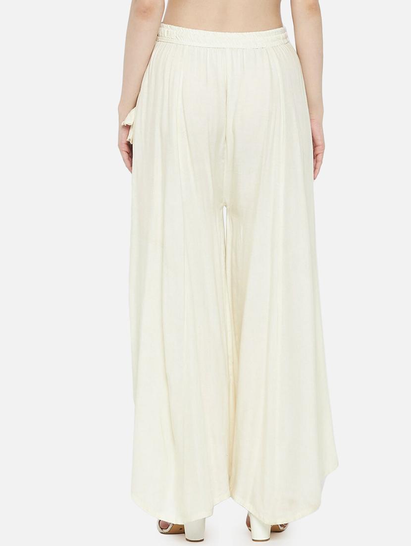women solid high rise flared palazzo - 21966965 - Standard Image - 2