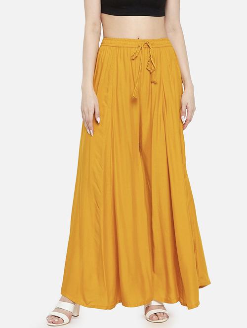 women solid high rise flared palazzo - 21966967 - Standard Image - 0