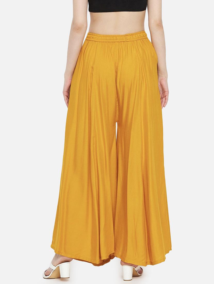 women solid high rise flared palazzo - 21966967 - Standard Image - 2
