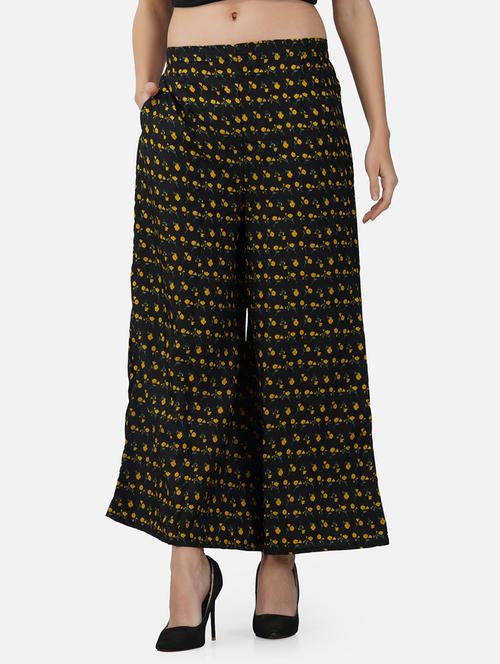 women printed mid rise flared palazzo - 21966971 - Standard Image - 0
