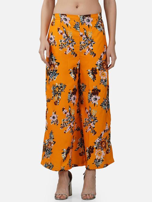 women floral print mid rise flared palazzo - 21966973 -  Standard Image - 0