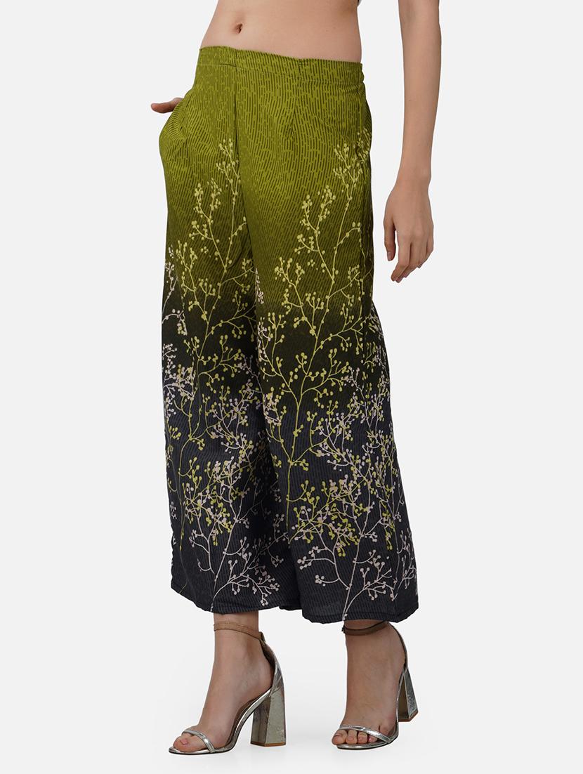 women printed mid rise flared palazzo - 21966975 - Standard Image - 2