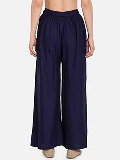 women solid high rise flared palazzo - 21966981 - Standard Image - 2