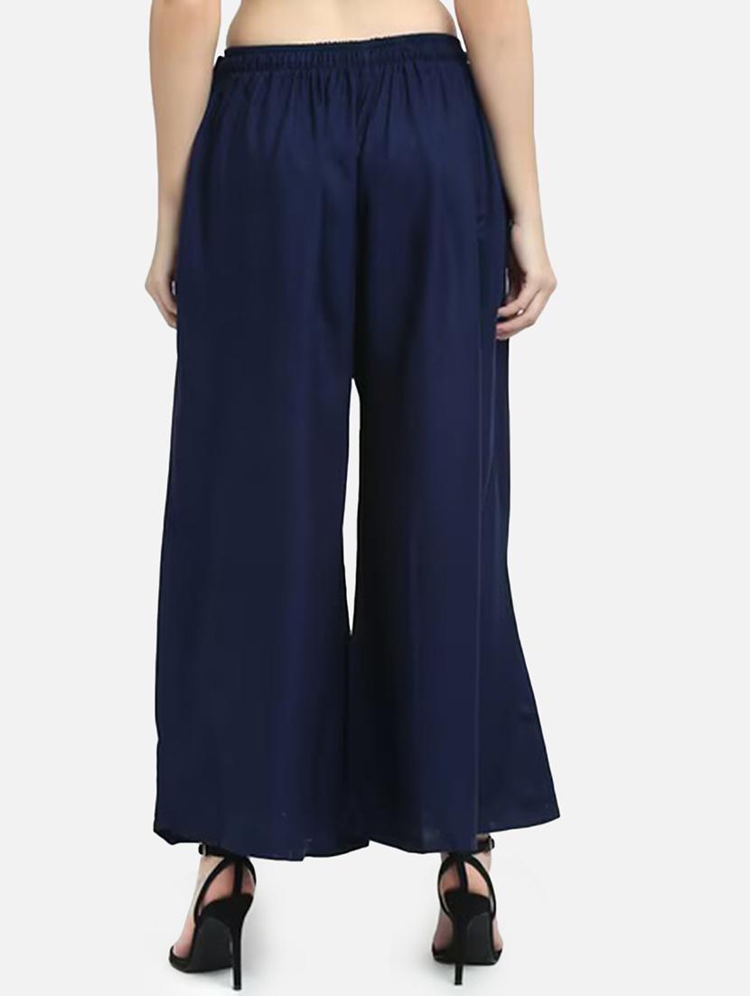 women solid high rise flared palazzo - 21966982 - Standard Image - 2