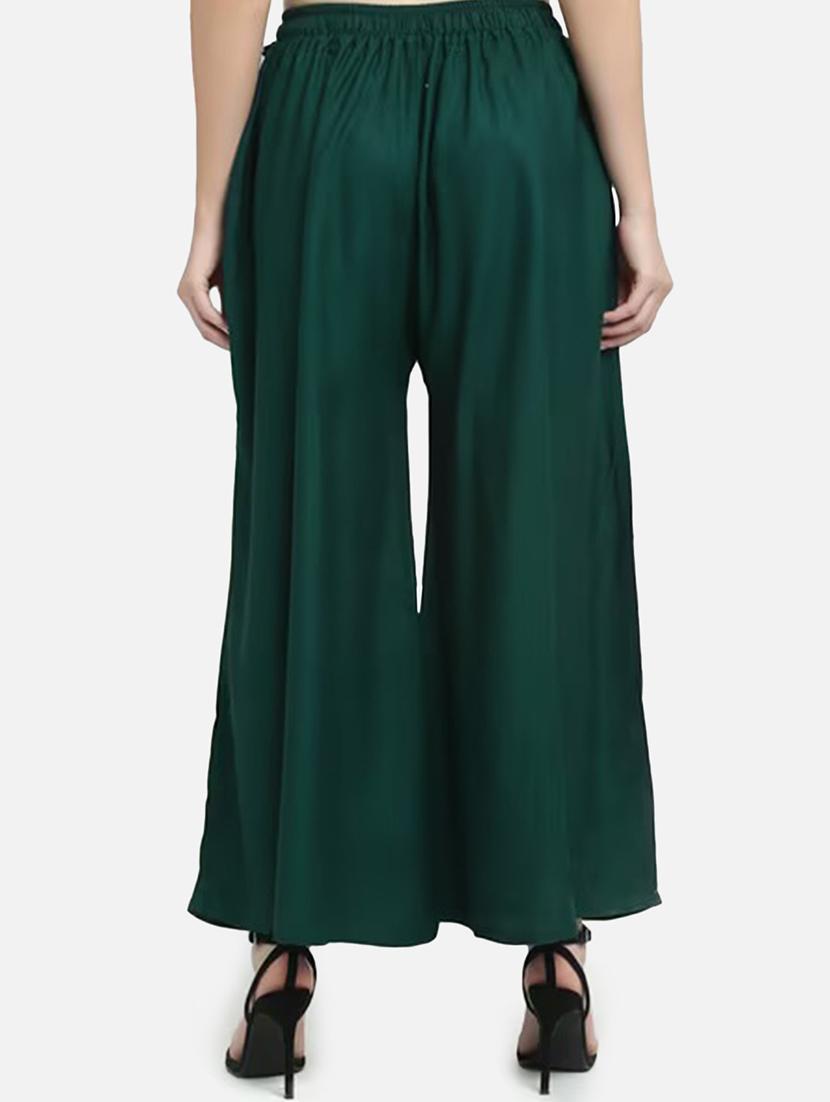 women solid high rise flared palazzo - 21966983 - Standard Image - 2