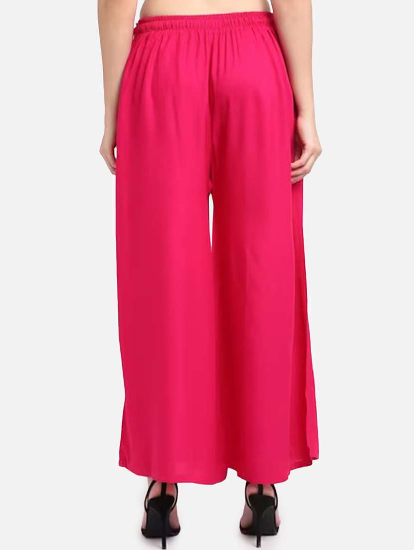 women solid high rise flared palazzo - 21966984 - Standard Image - 2