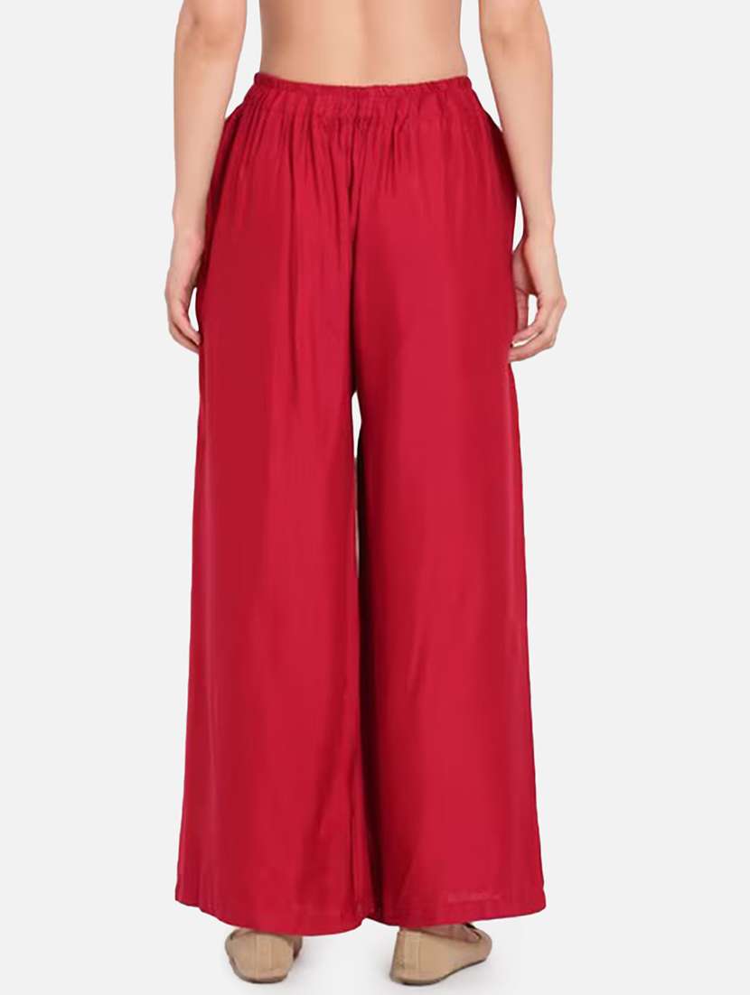 women solid high rise flared palazzo - 21966985 -  Standard Image - 2