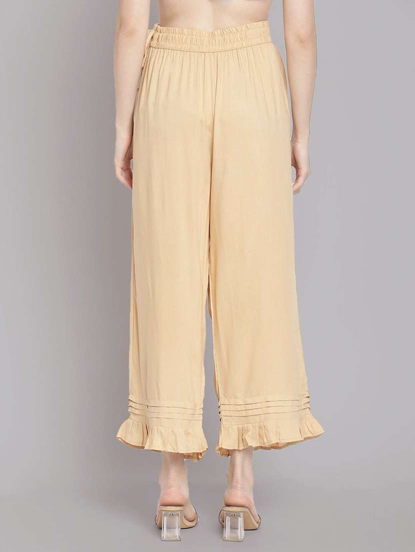 women solid high rise straight palazzo - 21966990 -  Standard Image - 2