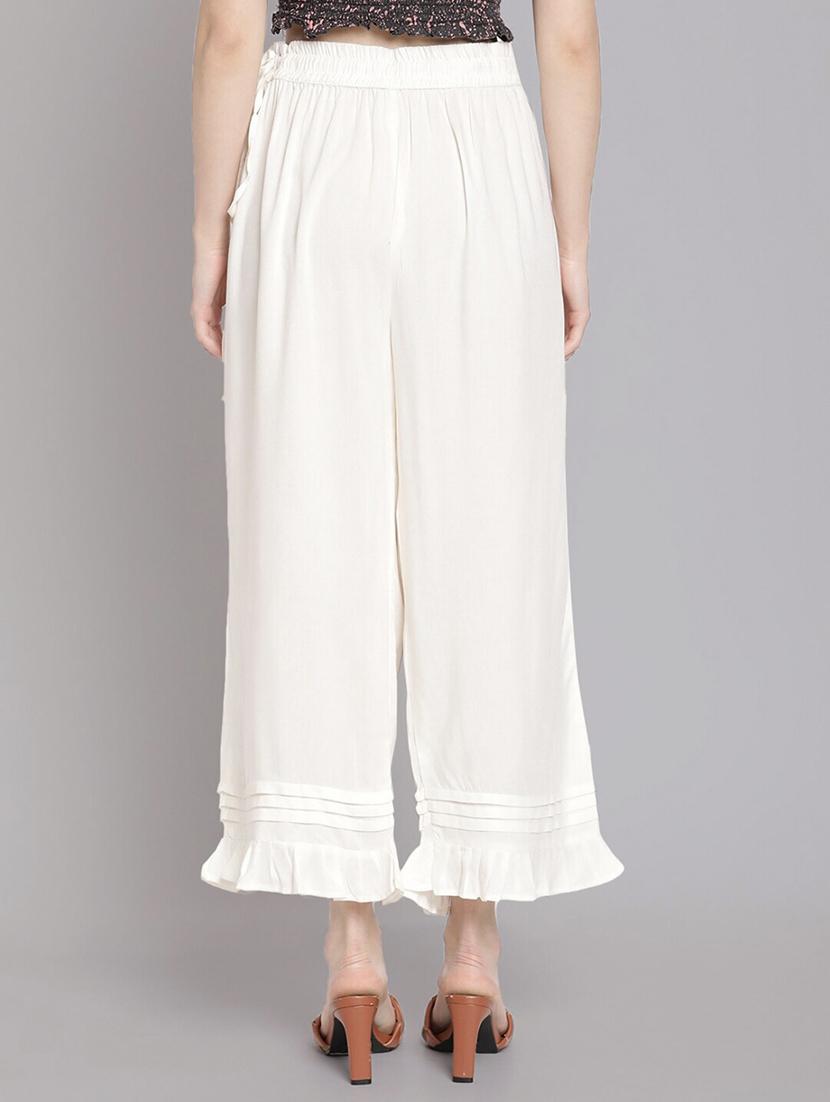 women solid high rise straight palazzo - 21966993 - Standard Image - 2