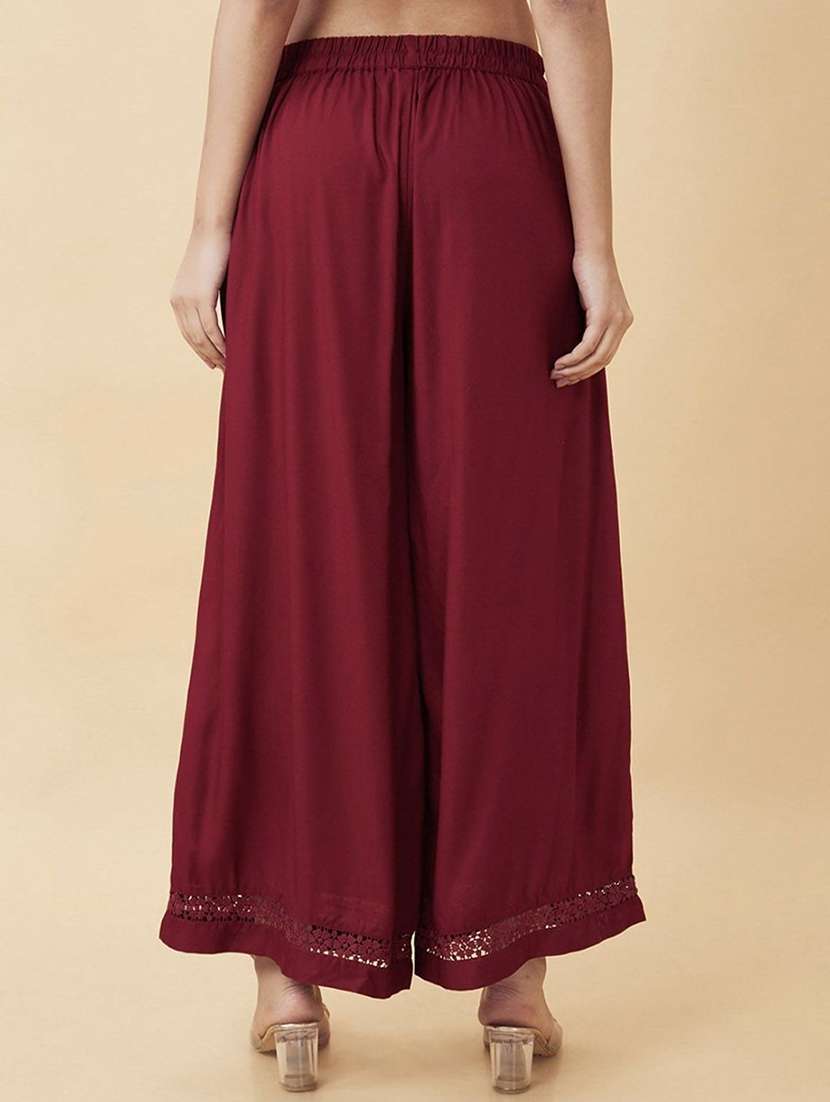 women solid mid rise flared palazzo - 21967000 -  Standard Image - 2