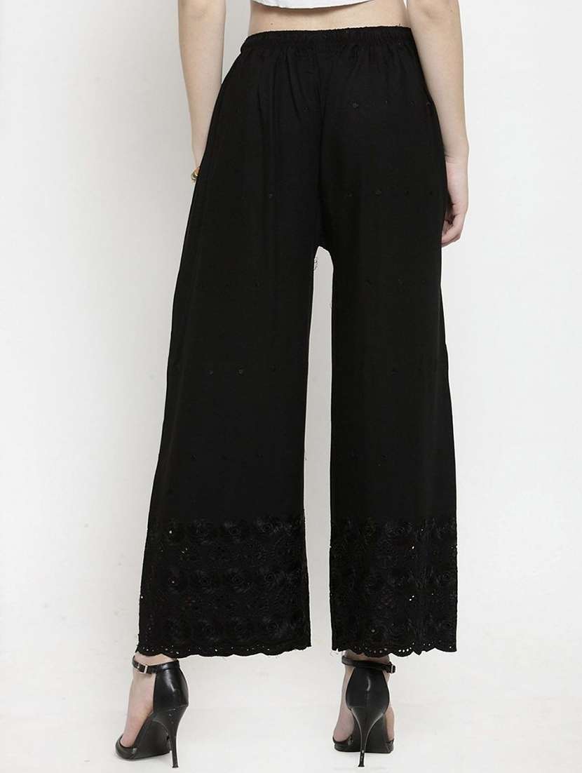 women embroidered high rise flared palazzo - 21967002 -  Standard Image - 2