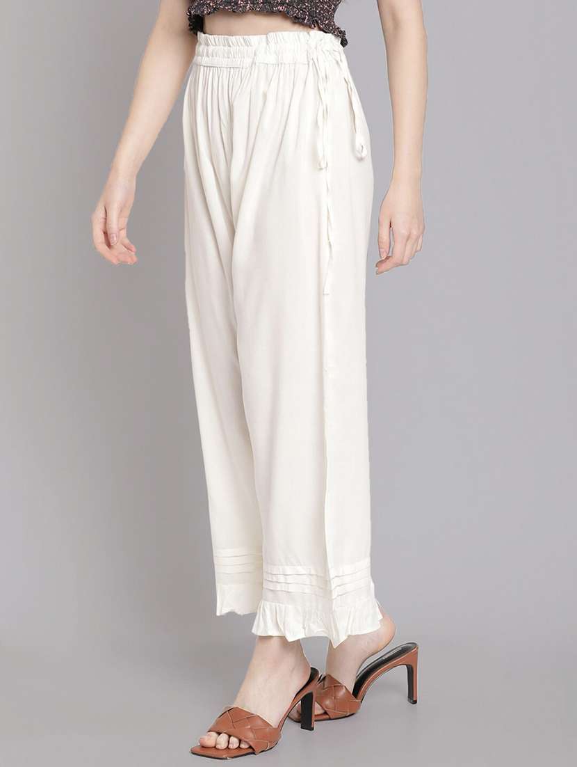 women solid high rise straight palazzo - 21967010 -  Standard Image - 2