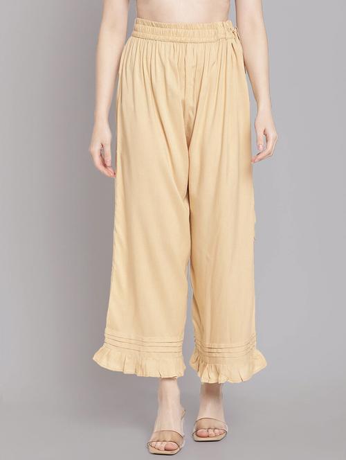 women solid high rise straight palazzo - 21967012 -  Standard Image - 0