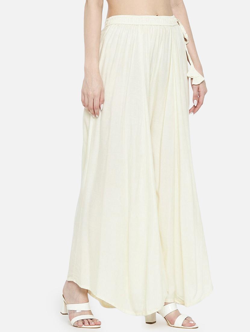 women solid mid rise flared palazzo - 21967018 - Standard Image - 2
