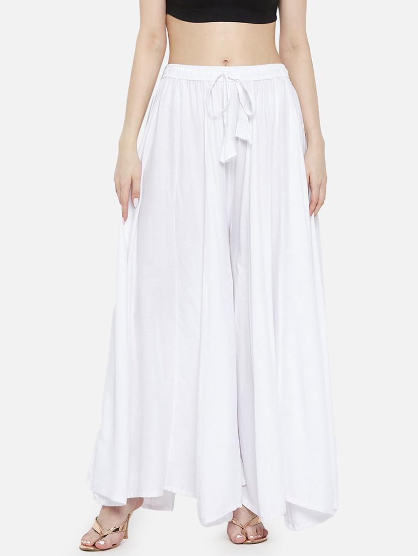 women solid mid rise flatred palazzo - 21967028 - Zoom Image - 0
