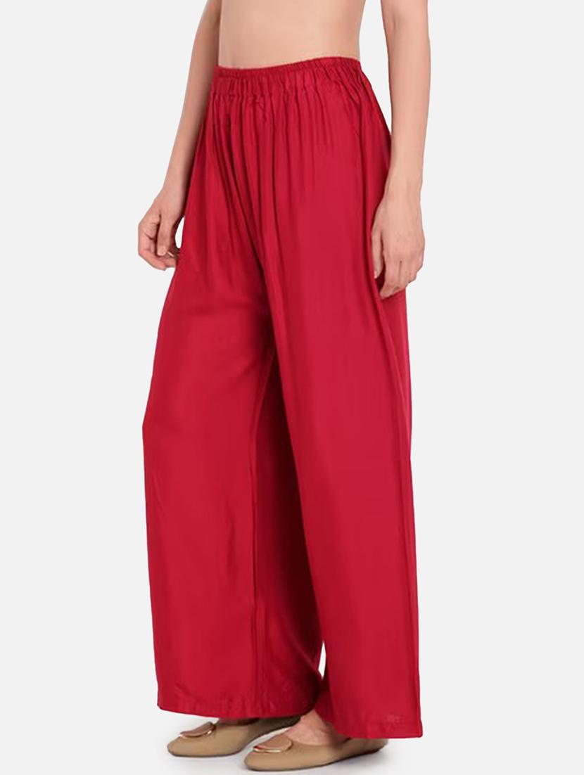 women solid high rise straigh palazzo - 21967032 - Standard Image - 2