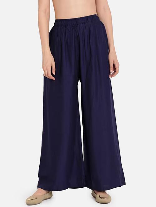 women solid high rise flared palazzo - 21967033 -  Standard Image - 0