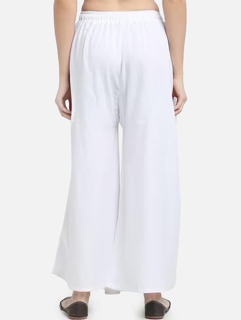 women solid mid rise flared palazzo - 21967037 - Standard Image - 2