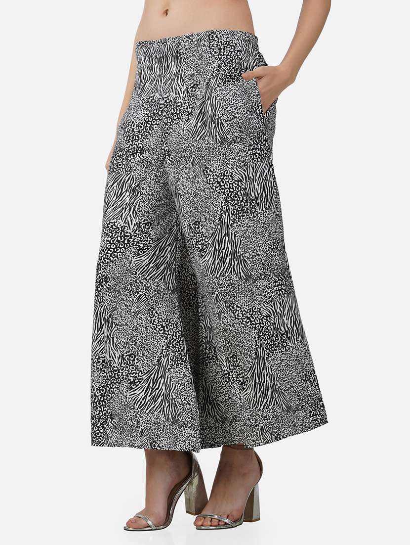 women floral printed mid rise flared palazzo - 21967043 -  Standard Image - 2