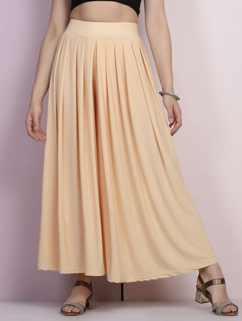 women solid mid rise flared palazzo - 21967057 -  Zoom Image - 0