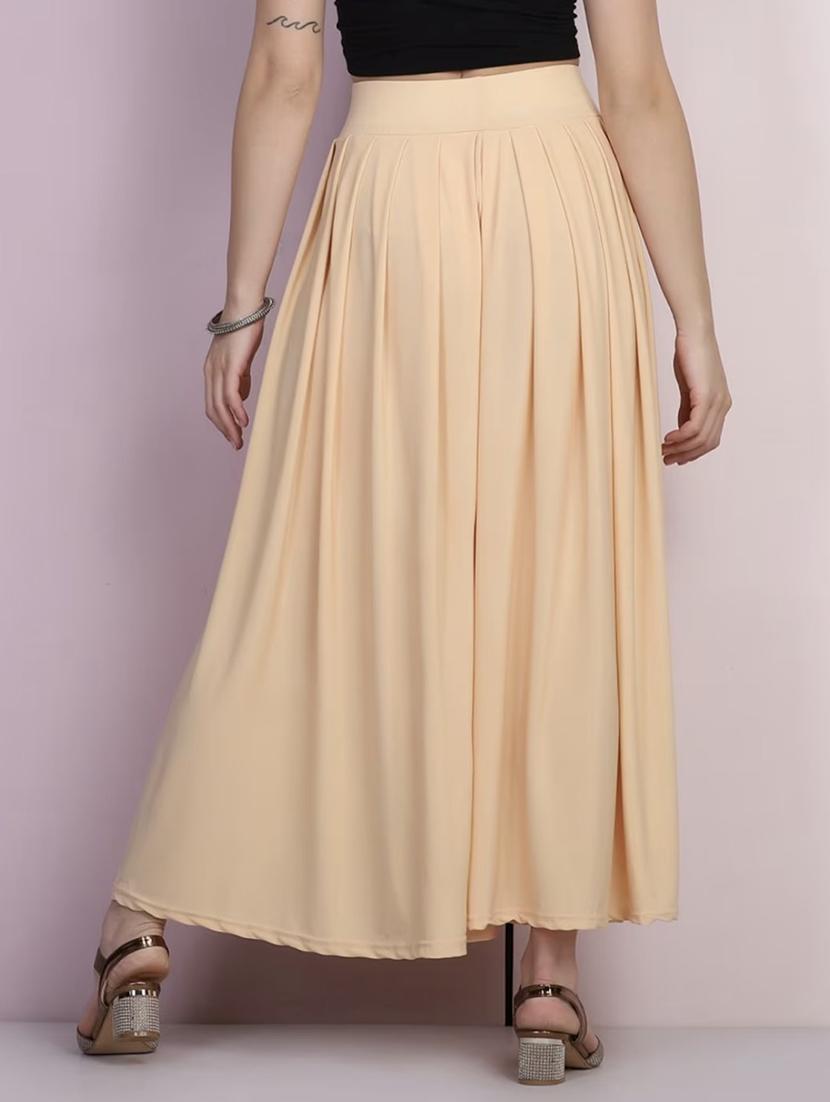 women solid mid rise flared palazzo - 21967057 - Standard Image - 2