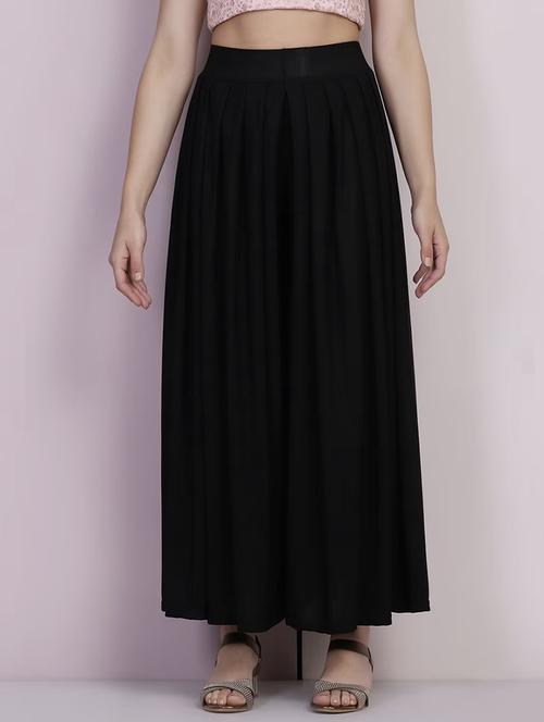 women solid mid rise flared palazzo - 21967058 -  Standard Image - 0